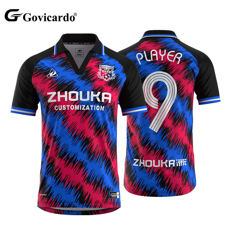 New Design Sublimation Retro Collar Soccer Jersey Uniforms Custom Vantage Football Jersey Soccer Shirt