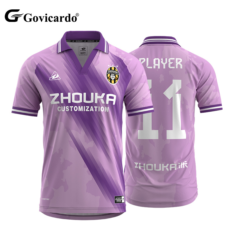 Wholesale Custom Sublimation POLO Collar Retro Soccer T Shir