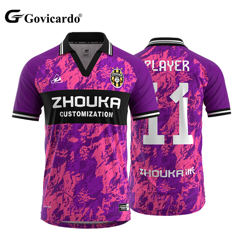Custom Retro Soccer Jersey T Shirts Embroidery Logo Design Sublimation Drop Shoulder POLO Collar Vintage Football Shirts