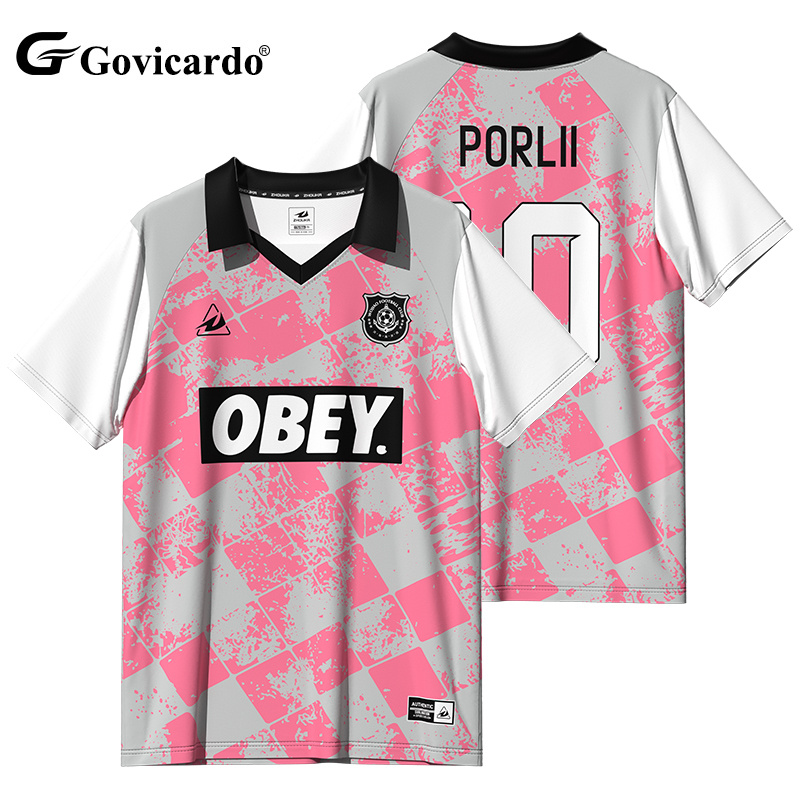 High Quality OEM Custom Retro Football Shirt Breathable Soccer Uniform Sublimation Sponsor Logo Street Style Men's Soccer Jersey