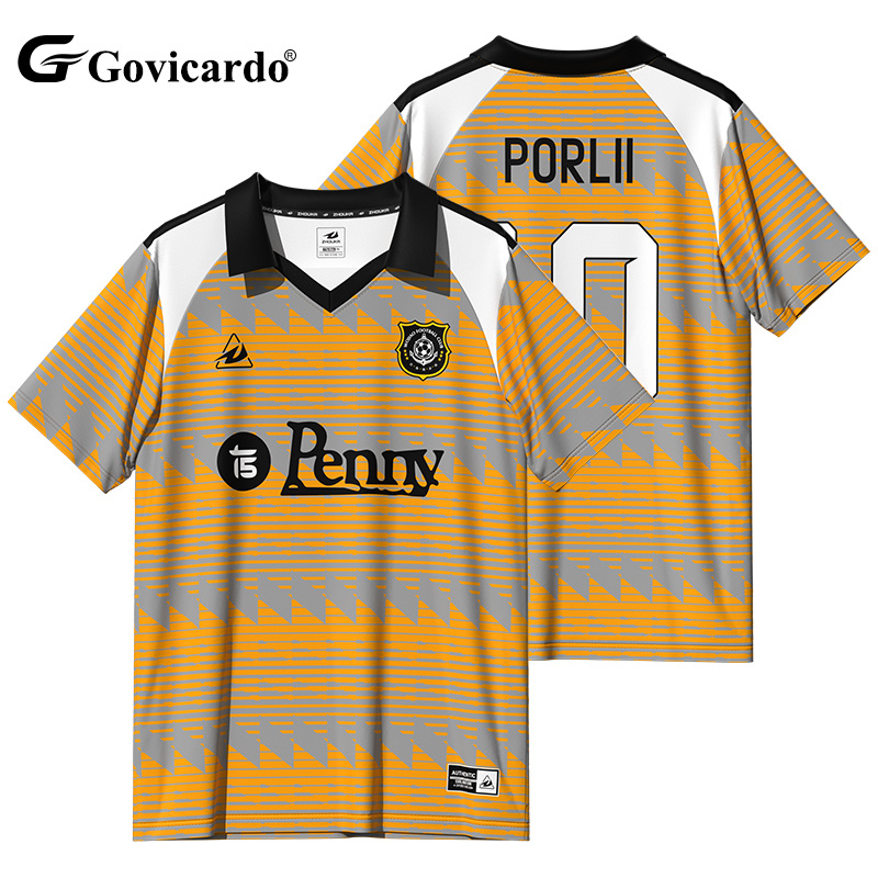 Maillot De Foot Custom Breathable Retro Classic Design Soccer Jersey Shirt Polyester Sublimation Polo Collar Football T-shirts