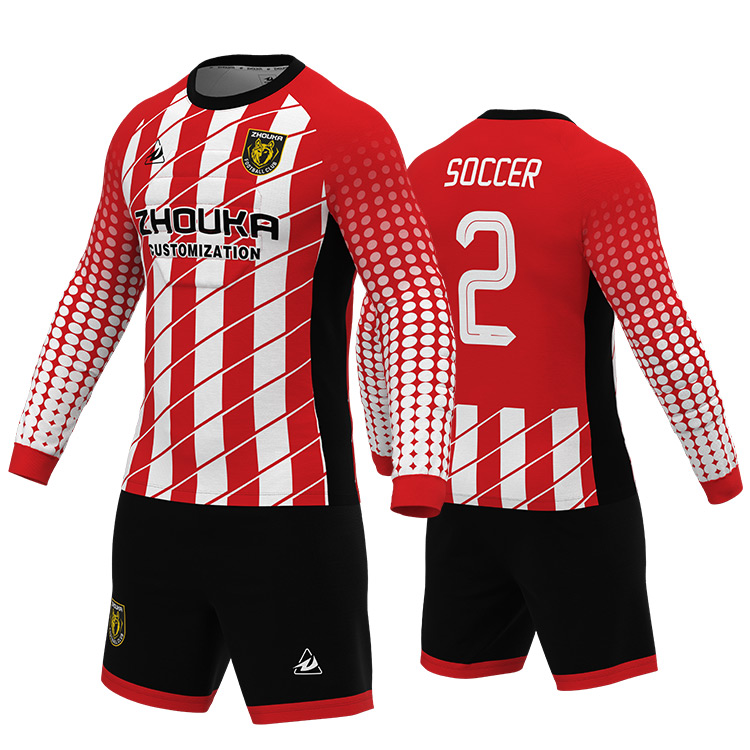Custom Design Sublimation Football Jersey 2023 New Model 100% Polyester Long Sleeve Soccer Goalkeeper Jersey