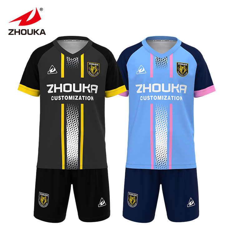 2023 New Design Football Uniforms Boys Children Jersey Football Sportswear Soccer Shirt and Shorts for Kids