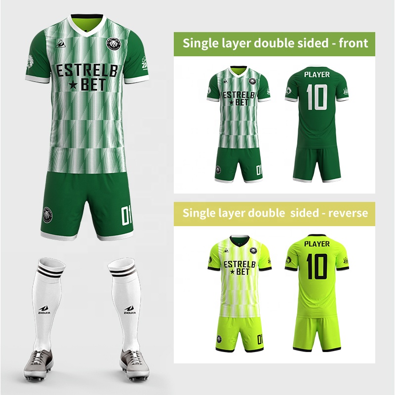 Custom Sublimation High Quality Reversible Men Soccer Jersey Set Custom Soccer Wear Uniform Embroidery Football Jersey Shirts