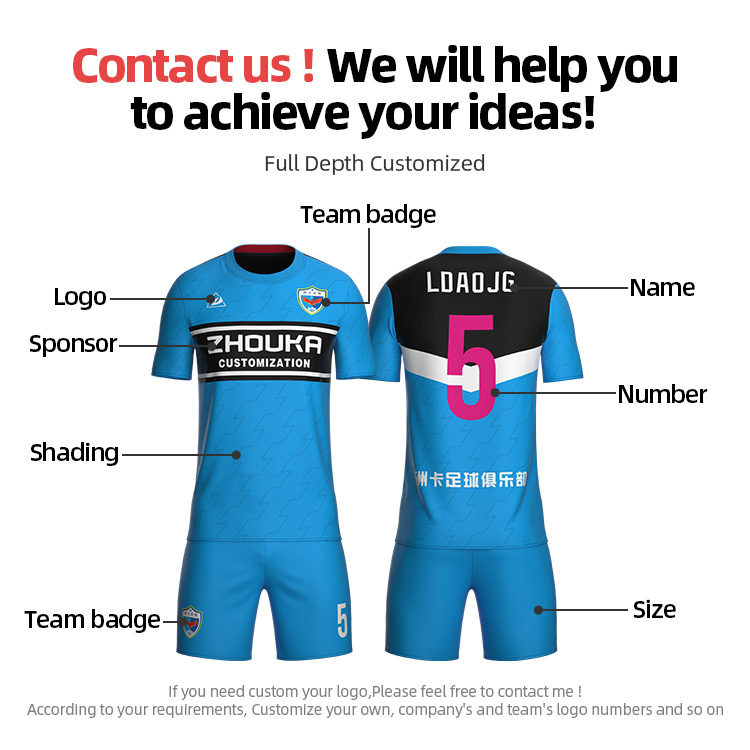Zhouka Free Design Complete Set of Football Jersey Men Soccer Uniform Breathable Men Football Shirt@详情12.jpg