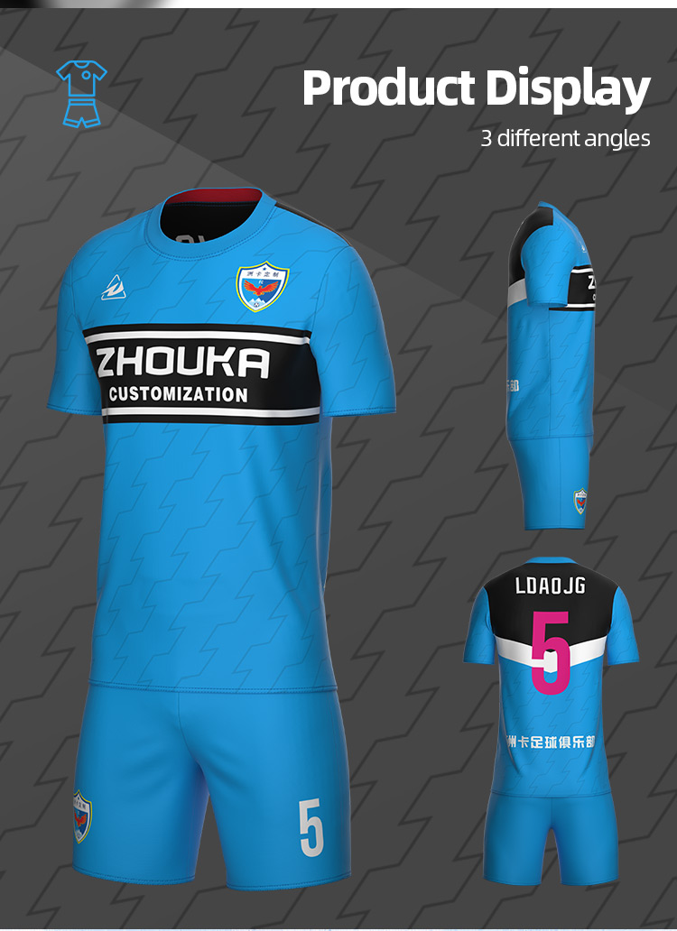 Zhouka Free Design Complete Set of Football Jersey Men Soccer Uniform Breathable Men Football Shirt@详情5.jpg