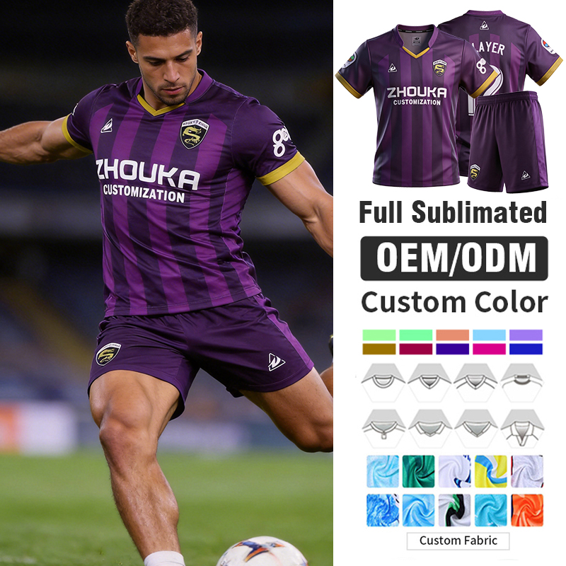 Factory Direct Custom Striped Design Sublimation Soccer Jers