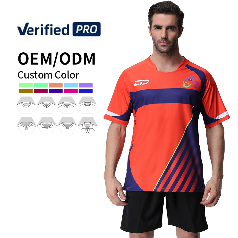 OEM Custom Sublimated Orange Design Soccer Jersey Set Polyes