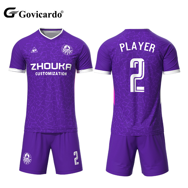Custom Men's Football Uniform Shirt Free Design Team Training Soccer Jersey Set with Automated Cutting Technics