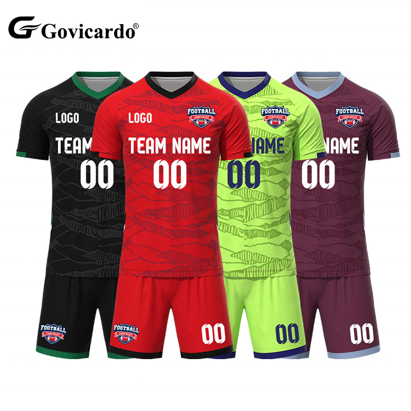 Custom Sublimation Soccer Wear Uniform Full Set  for Men Design Breathable Sublimated Green Jersey De Soccer Football Jersey Kit