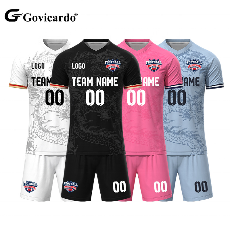 Custom Design High Quality 100% Polyester Breathable Sublimation Men's Soccer Jersey Set Soccer Wear Team Uniform Football Kits