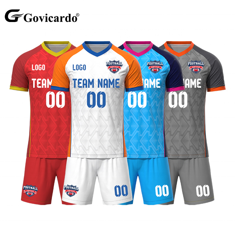 Wholesale Custom High Quality Polyester Sublimation Men Kids Football Uniform Design Team Name Logo Vintage Soccer Jersey Set