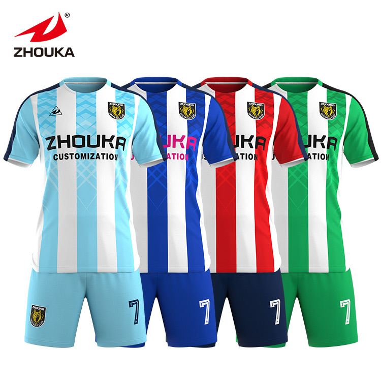 2024 New Style Youth Soccer Uniform China Factory Wholesale Custom Football Jersey Automated Cutting Team Shirt