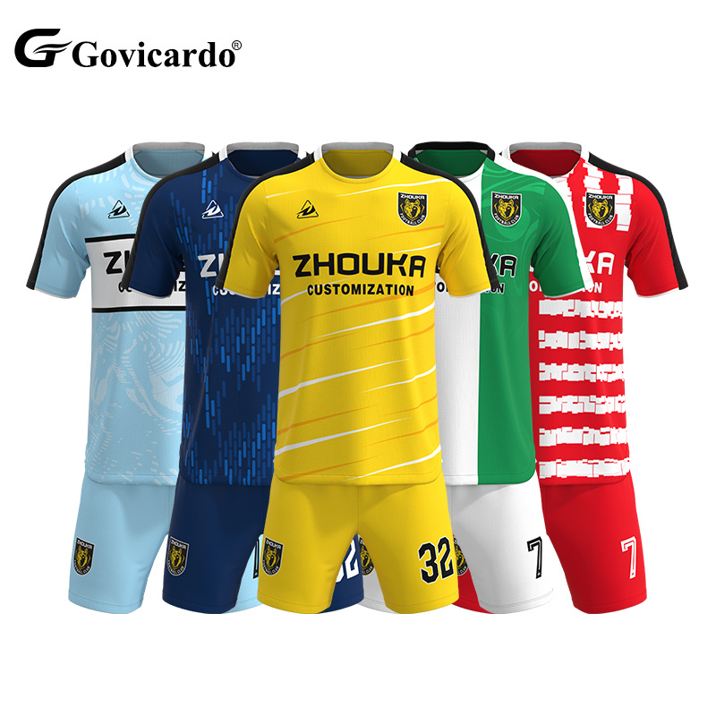 Custom Digital Print Jacquard Fabric Soccer Training Uniforms Original Football Jersey Sublimation Technique Team Sports Wear