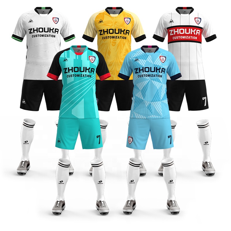 Oem Custom Soccer Jersey Sets Sublimation Soccer Wear for Men'S Practice Football Shirts Football Sportswear Soccer Team Uniform