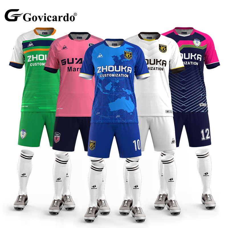 High Quality Custom Sublimated Men's Soccer Jersey Set OEM Supply Football Uniforms for Men High Quality Soccer Team Wear