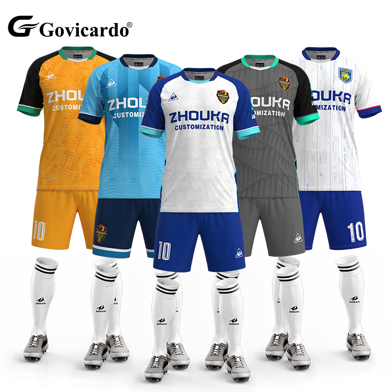 Men's Soccer Jersey Full Team Set Custom Sublimated Football Uniforms OEM Jerseys Automated Cutting Manufacturer Football Kits