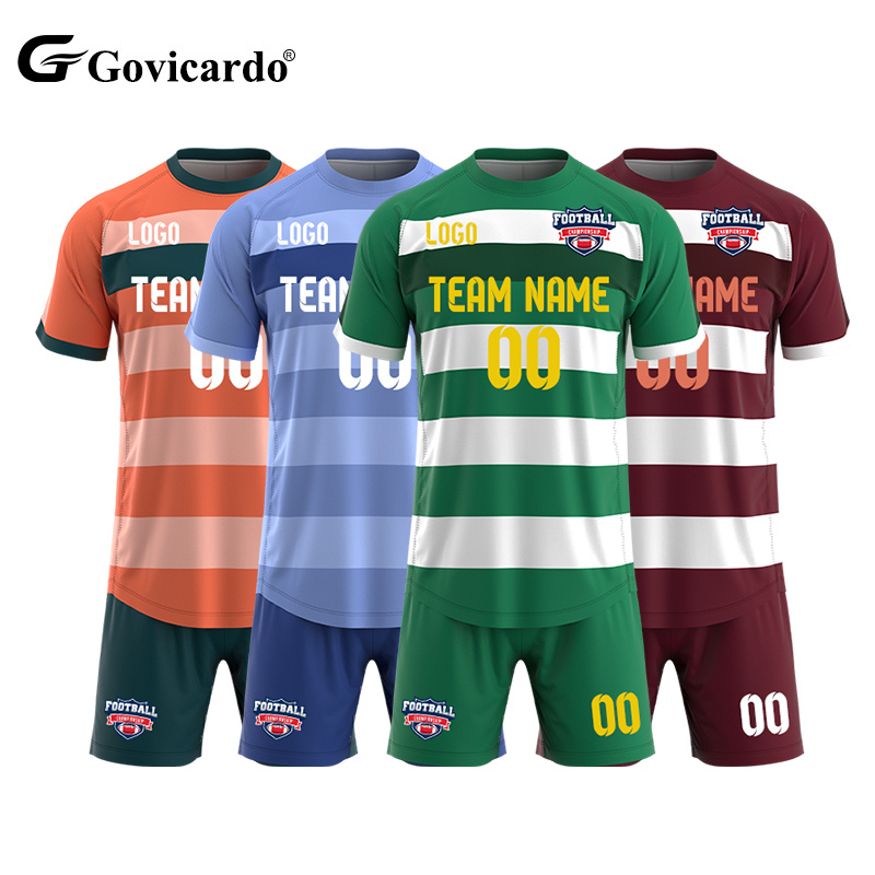 Low MOQ Custom Youth Team Digital Printing Logo Soccer Jersey Uniform Sets Sublimated Polyester Adult Football Wear Tracksuit