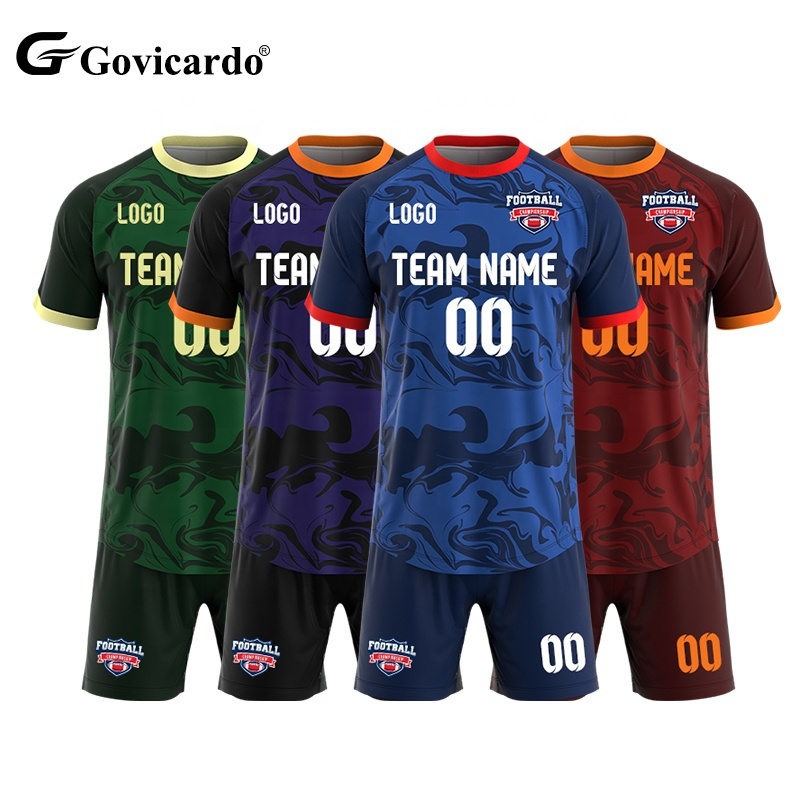 OEM ODM Customized Sublimated Polyester Soccer Jersey Wear Sets Quick Drying Breathable Adult Football Uniform Tracksuit Kit
