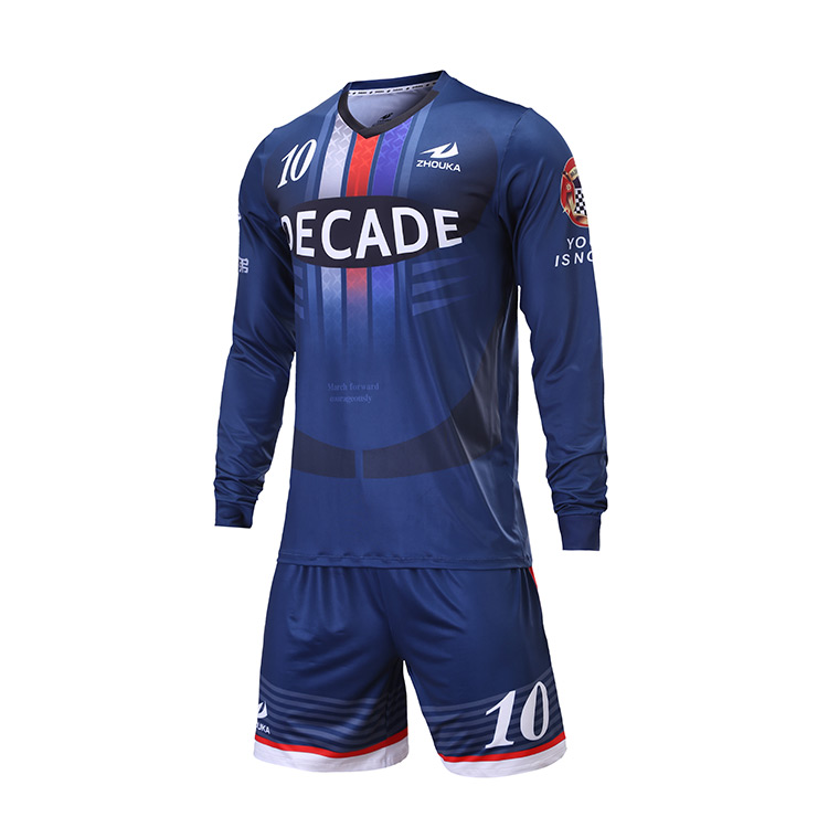 100% Polyester Quick Dry Soccer Pants and Long Sleeve Jersey Set New Design Team Training Tracksuit OEM Service Available