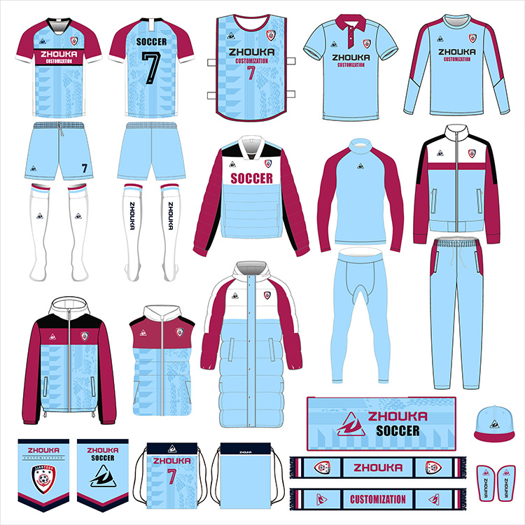Custom Design Soccer Jersey Full Series  Soccer Wear Uniform Kits Customized Men'S Breathable Sublimation Football Jersey Set