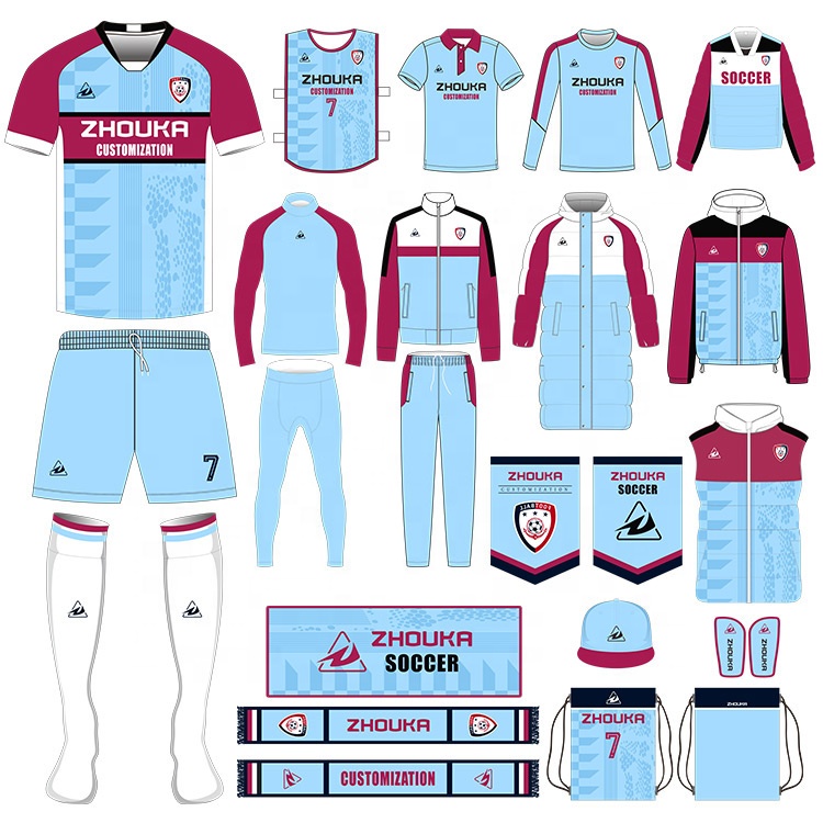 Custom Sublimated Men's Soccer Jersey Set High Quality Polyester Quick-Dry Football Uniform Name Custom Logo Teamwear Adults