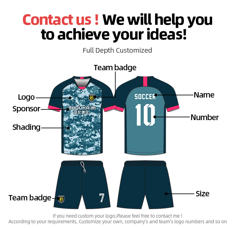 Zhouka Hygroscopic and Sweat Releasing Men Soccer Uniform Custom Soccer Sports Jersey Football Shirt Uniform Football Set@详情14.jpg