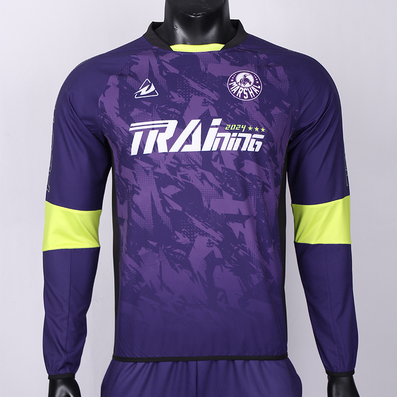New Design Comfortable Men Football Training Tracksuit Tops Custom Sublimation Knitted Long Sleeve Soccer Jersey Pullover Shirt