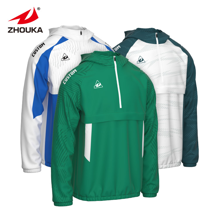 Custom Outdoor Windbreaker With Half Zipper Windproof Leisure Outdoor Sport Windbreaker Jacket With Hood