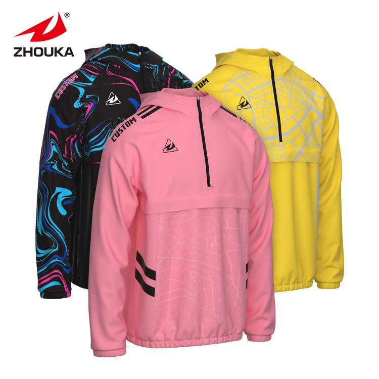 Wholesale New Fashion Customized Men's Outdoor Sports Soccer Jackets Waterproof Football Windbreaker