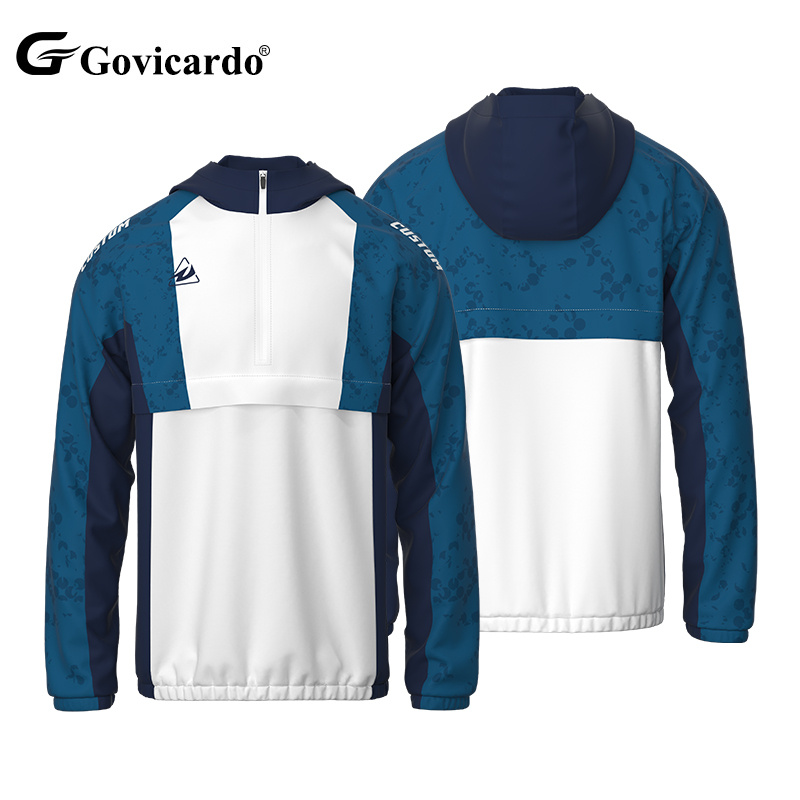 Customized High Quality 100% Polyester Printing Logo Sport Soccer Windbreaker Jacket Breathable Lightweight Football Tracksuit