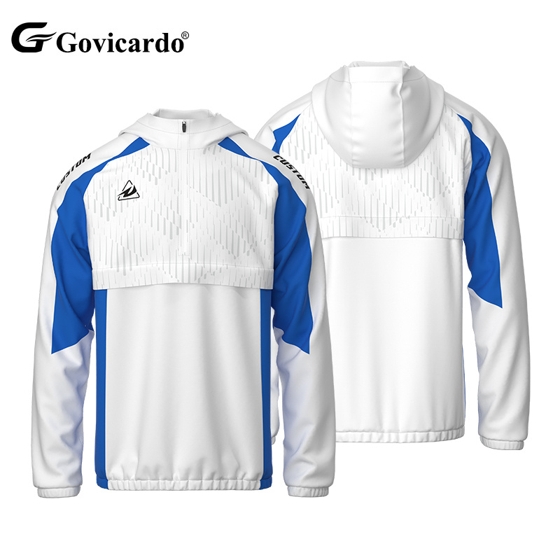 Manufacturer Wholesale Customization Running Outdoor Football Windbreaker Jacket 1/4 Zipper Hoodie Adult Soccer Tracksuit