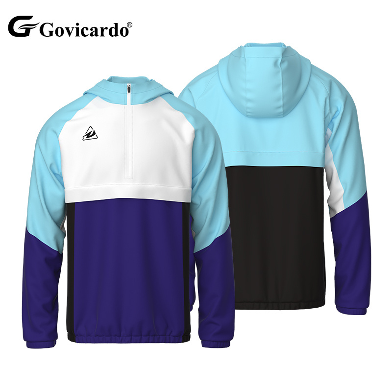 Custom Lightweight Breathable Soccer Windbreaker Jacket Sport Training Waterproof Windproof for Autumn Winter Low MOQ Casual