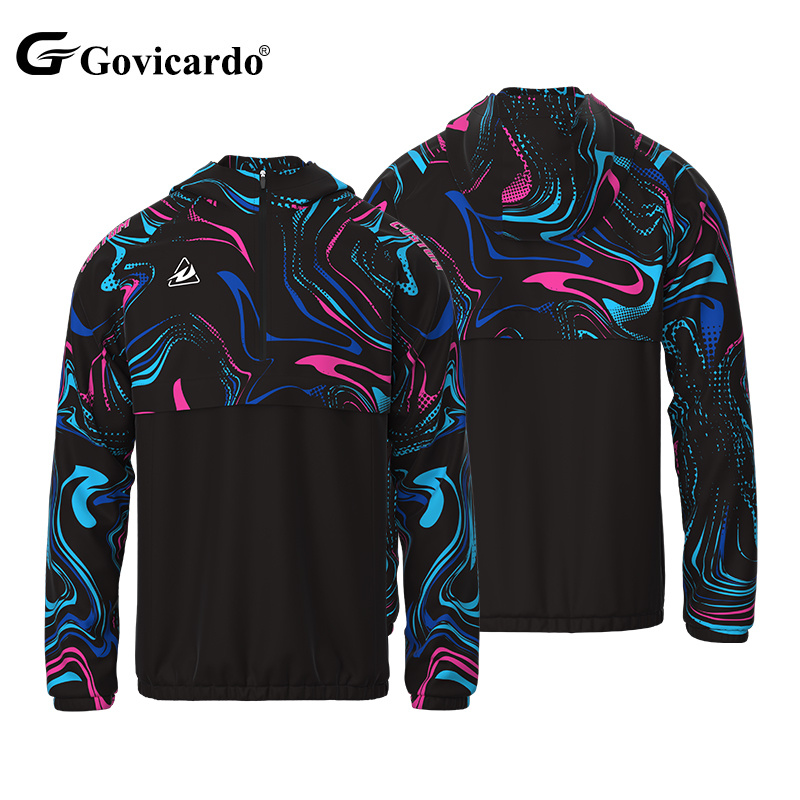 Custom Long Sleeve Men's Soccer Training Windbreaker Jacket Waterproof Breathable Quick Dry Football Tracksuit for Winter