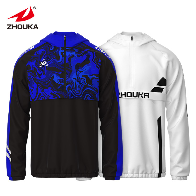 Men's Waterproof Casual Soccer Jacket Outdoor Sport Men Waterproof  Football  With Hoodie Jacket Windbreaker
