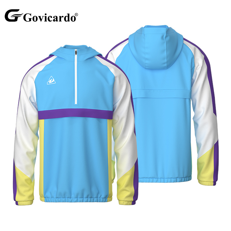 Wholesale Custom 100% Polyester Sport Football Windbreaker Jacket Long Sleeve Lightweight Adult Tracksuit for Autumn/Winter