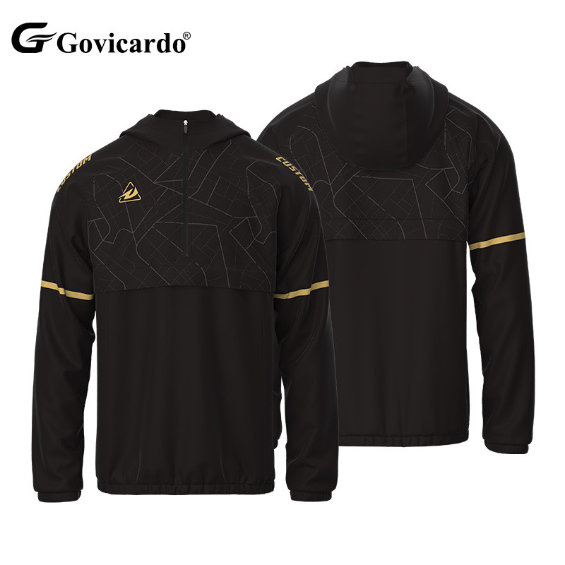 Men's Soccer Tracksuit Custom Sublimation Polyester Sport Windbreaker Quick Dry Breathable Waterproof Football Automated Cutting
