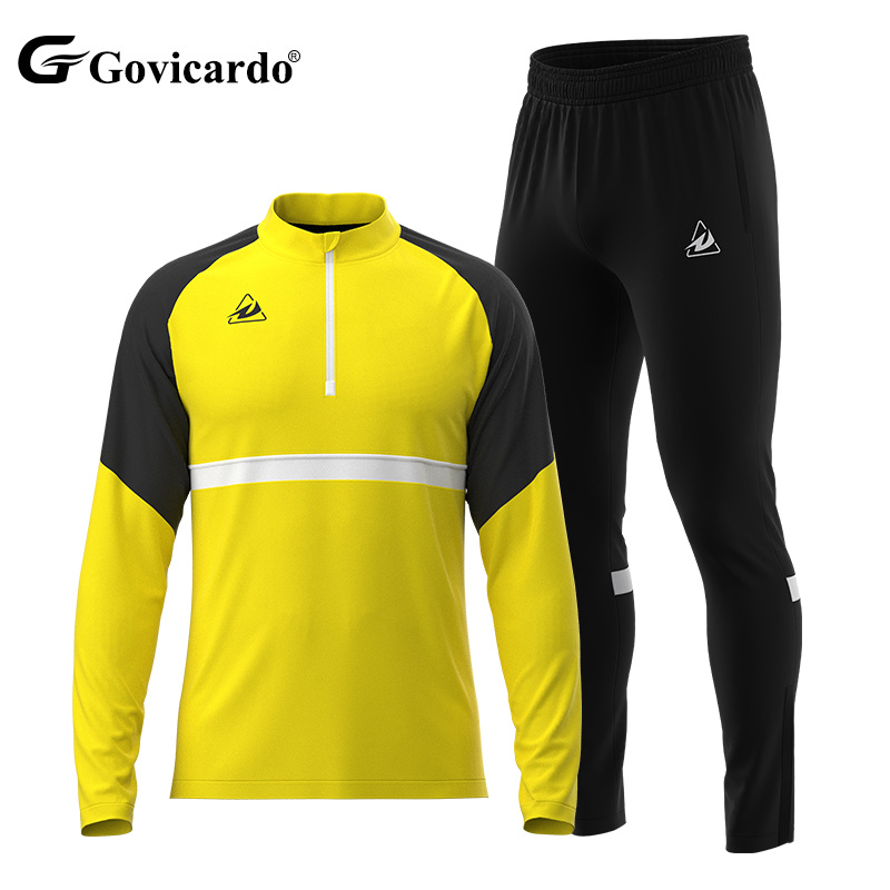 Custom 1/4 Quarter Zip Soccer Tracksuit Jacket Sport Training Tracksuit Quick Dry Men Football Club Team Jacket 2 Piece Set