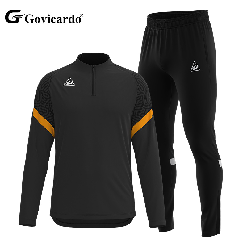 Wholesale Polyester Sublimation Club Team Logo Soccer Pullover Jacket Set Football Tracksuit Men Sport Soccer Training Tracksuit