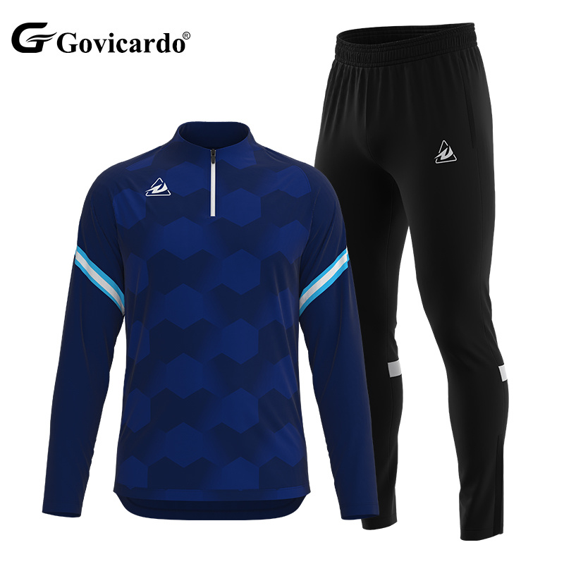 New Season Quarter Zipper Jacket Pant Set for Boys Soccer Tr