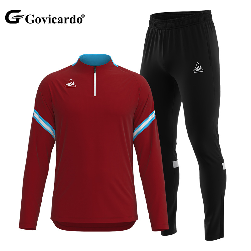 Custom 1/4 Zipper Breathable Training Tracksuit Soccer Baske