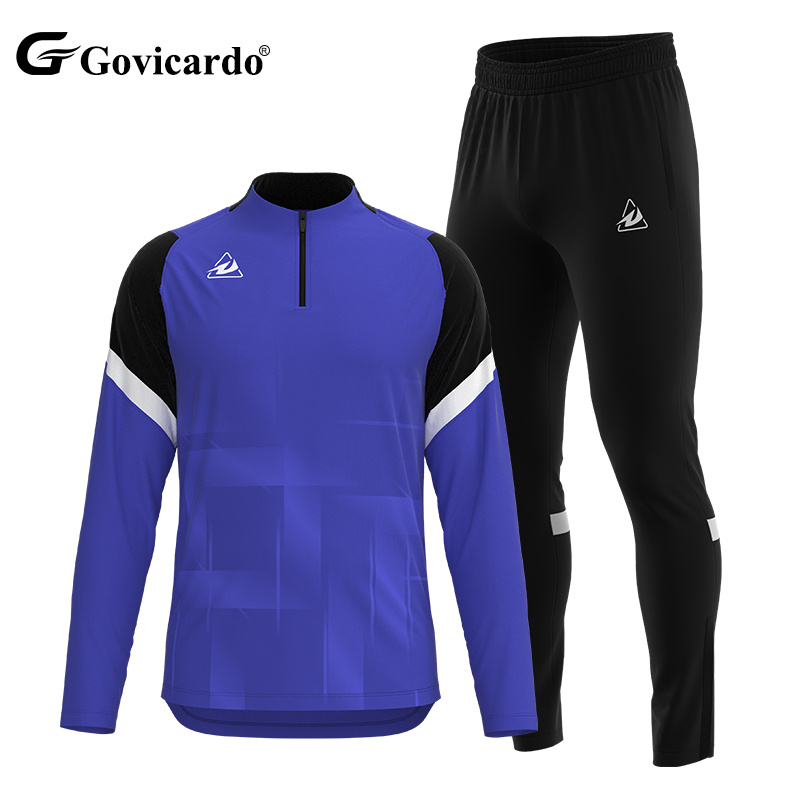 Custom Half Zip Breathable Quick Dry Soccer Training Suit Football Tracksuit Jackets for Outdoor Jogging Breathable Soccer Sets
