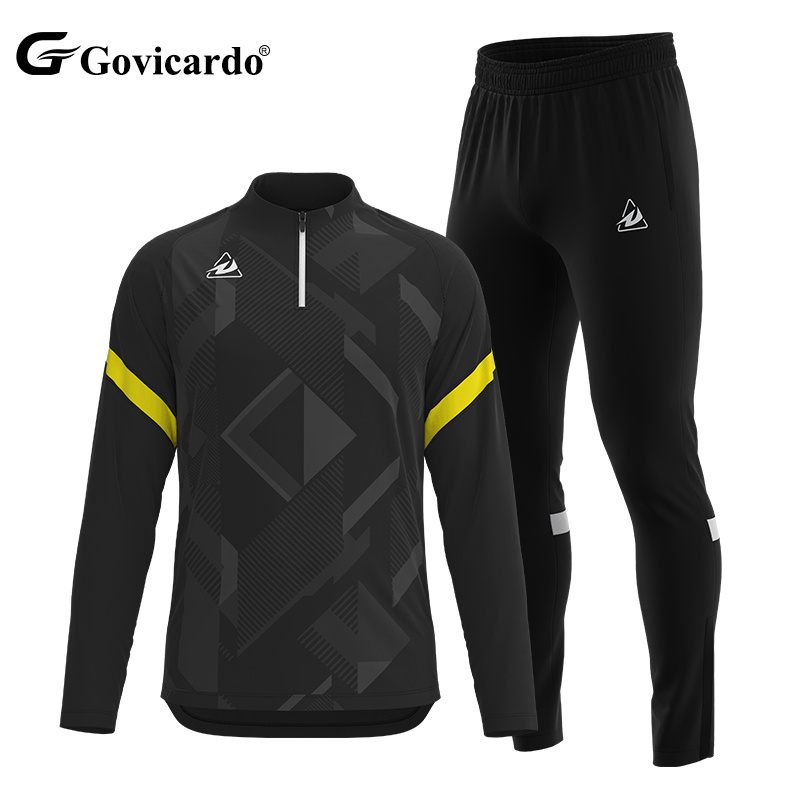 Factory Wholesale Men'S Football Jersey Set Tracksuit Kids Club Long Sleeves Breathable Soccer Jacket and Pants Soccer Tracksuit