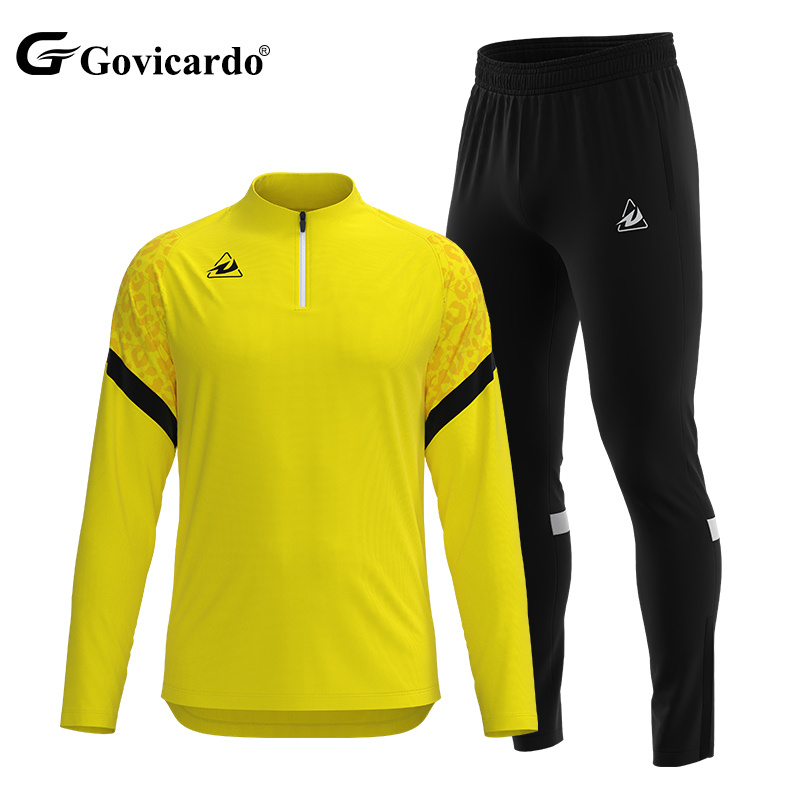 Custom Youth Adult Half Zip Soccer Training Suit Blank Men's Football Jacket Pants for Outdoor Jogging Fitness Soccer Wear