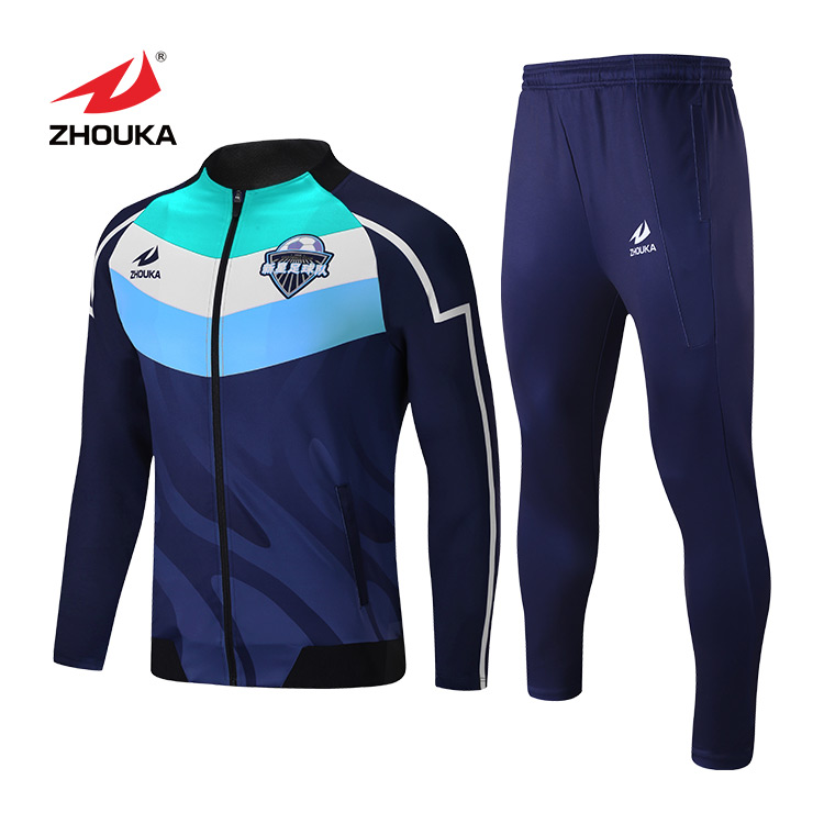High Quality Blue Sportswear for Men Latest Thai Men's Track and Field Wear for Adults