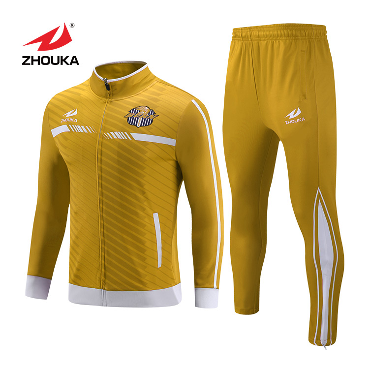 Wholesale Custom Design Outdoor Sportswear Soccer Jacket Suits Football Training Tracksuit for Adult