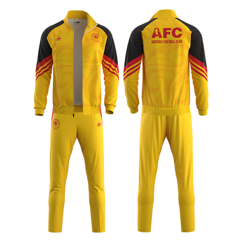 Custom Design Full Sublimation Print Soccer Tracksuits 2 Piece Set Full Zip Winter Football Training Jacket and Pants for Men