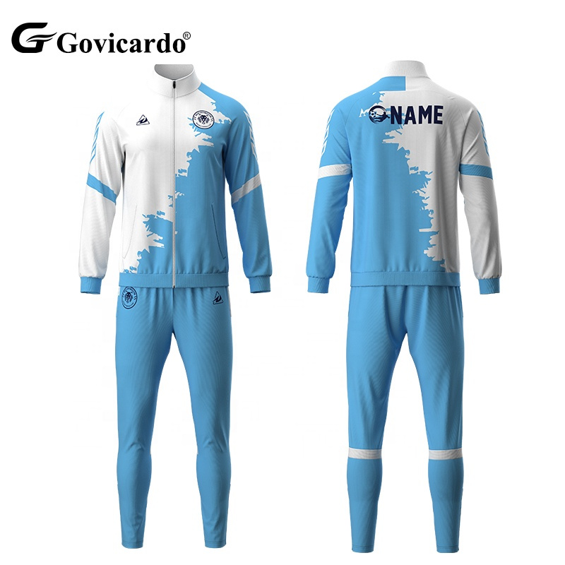 Free Design Custom Windbreak Warm Player Football Jacket Kits High Digital Print Team Club Logo Youth Soccer Tracksuit Sets