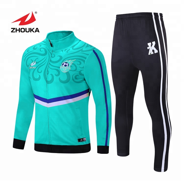 New Style Wholesale Sublimation Men Soccer Warm up Training Suit Tracksuit for Football Team Tracksuits Jacket