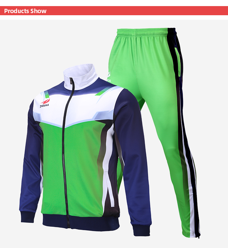Wholesale Jogging Suit Green and Blue Uniform Sublimation Training Jogging Wear for Men@详情6.jpg